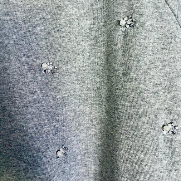 Ann Taylor LOFT Pearl and Rhinestone Crew Neck Sweatshirt - Picture 2 of 7
